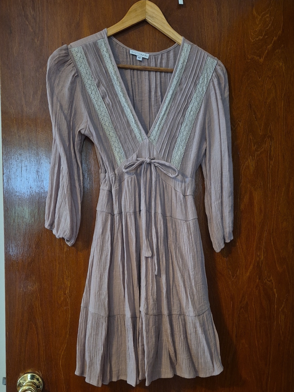 Baltic Born Lace-Trim Tie-Waist Dress